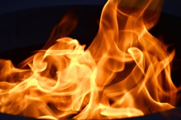 fire on a black background