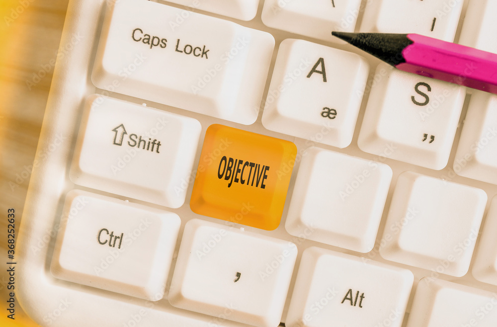 Poster handwriting text writing objective. conceptual photo expressing or dealing with facts or conditions 