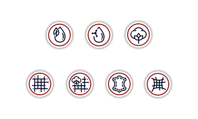 Textile related minimalist icons