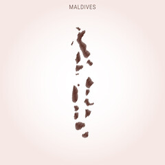 Scribble Map of Maldives Design Template.