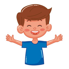 Kid boy with different emotions. Isolated illustration on white background. Vector. Cartoon. Flat. Face expression