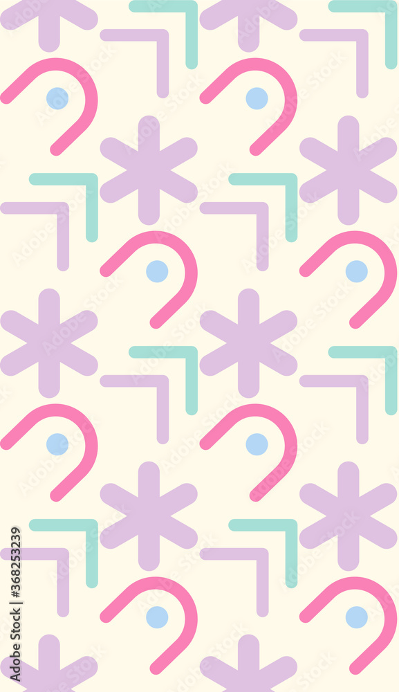 Poster snowflake and figures on a seamless summer pattern.