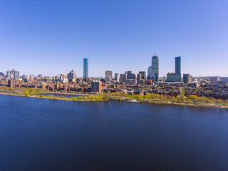 Fototapeta na wymiar Boston downtown skyline aerial view, Boston, Massachusetts, USA. 