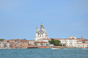 Panorama view of the Venice. Santa Maria della Salute Church, Venice, Italy