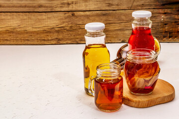 Kombucha in glass bottles
