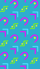Summer. Colors.  geometric shapes.  symbols. Pattern without seams