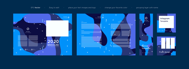 Collection bundle design layouts for various purposes such as leaflets, banners, social media feeds, advertising, company profile and other. Vector