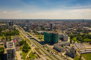 Katowice- Panorama lotnicza miasta