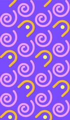 Fototapeta premium symbols and figures on a seamless summer pattern.