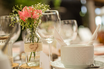 table decoration for wedding celebration
