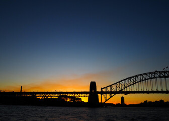 Fototapeta na wymiar Sunset in Sydney Harbour, Australia 