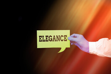 Word writing text Elegance. Business photo showcasing scientific precision, neatness, and...