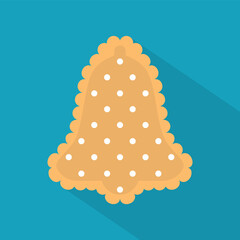 christmas gingerbread bell shape biscuit icon- vector illustration