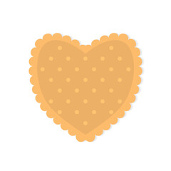 heart shape biscuit cookie icon- vector illustration