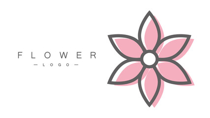 Beautiful flower logo. Beauty symbol. Vector illustration

