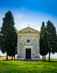 Fototapeta na wymiar Cappella di Vitaleta in Tuscany Italy