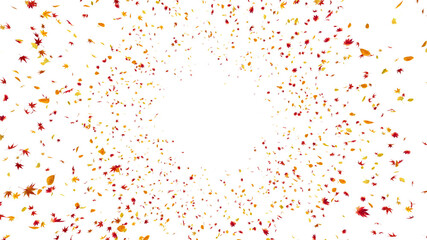 Autumn Flying leaves leaf 3D illustration background.