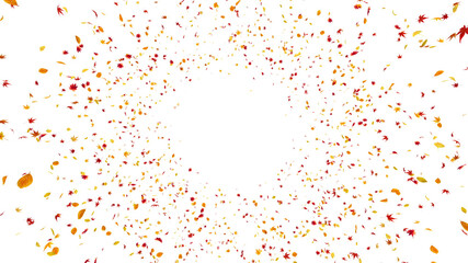 Autumn Flying leaves leaf 3D illustration background.