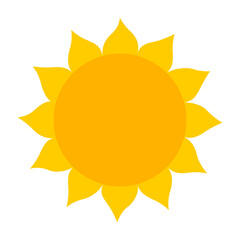 Sun icon. Vector illustration isolated on white background.