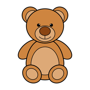 Cartoon teddy bear icon. Vector illustration isolated on white background.