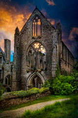 Old Abbaye Maritime de Beauport, in Paimpol, Côtes-d'Armor, Brittany, France. Built in the early...