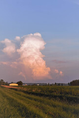 sunset over the countryside