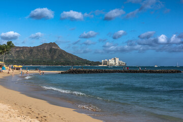 The coast along Waikiki Beach, Oahu, Hawaii

