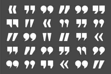 Quotation marks vector collection. Quotes icon. Speech mark symbol.