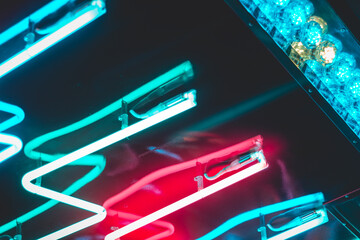 Neon lights at funfair