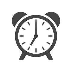 Alarm clock icon in flat style isolated on white background. Vector illustration.