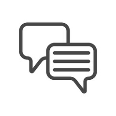 Chat Icon in line style isolated on white background. Speech bubble symbol. Vector illustration.
