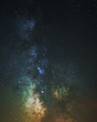 Obraz na płótnie Canvas Milky Way galactic core. A closer look to our galaxy with the trifid nebula. 