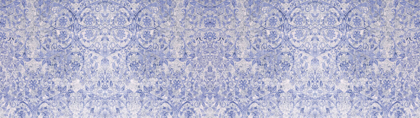 old grunge vintage cement texture with blue gray grey floral seamless pattern print tiles wallpaper...