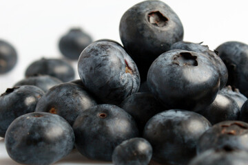 blueberries on a white background