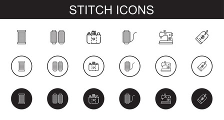stitch icons set