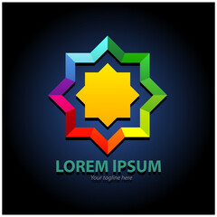 Vector abstract, Logo Shariah for islamic institution or foundation.