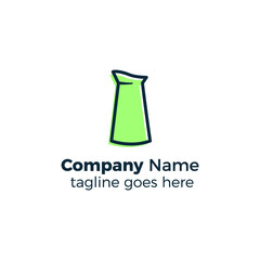 green jug logo design icon vector illustration simple line