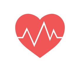 Heart icon. heart beat icon. red heart beat. 