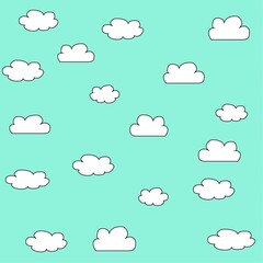 seamless pattern with clouds vector drawing