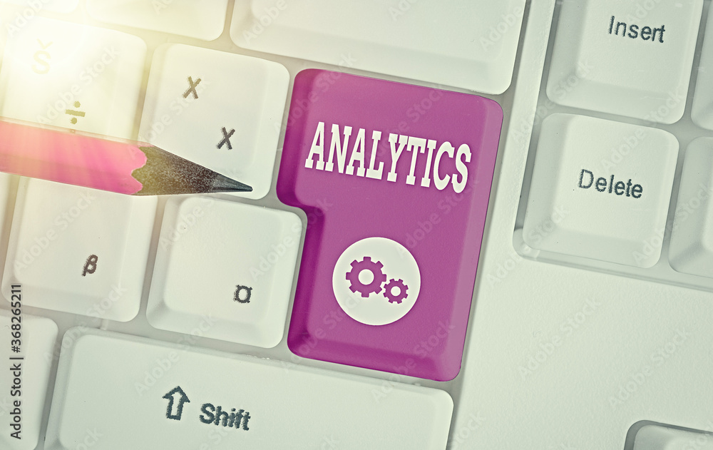 Poster writing note showing analytics. business concept for method of logical analysis of income, profits, 