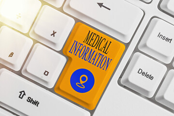 Conceptual hand writing showing Medical Information. Concept meaning an individual demographic...