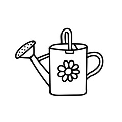 Obraz premium vector doodle watering can. isolated on white background. garden and farm hand drawn tools.for web,design,graphic.