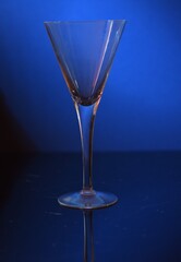 empty Glass on a blue background