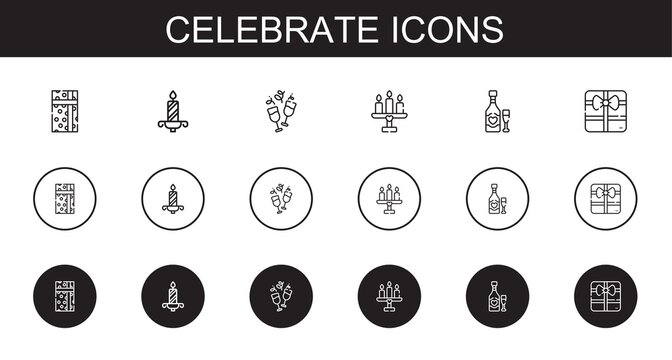 celebrate icons set