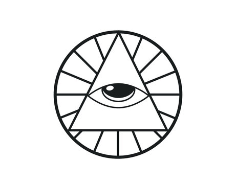 Eye icon. vector eye icon.  Illuminati sign vector design. 