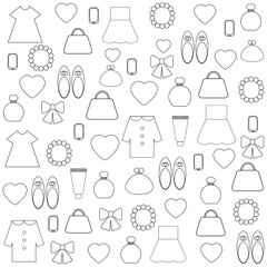 pattern with girly accessories