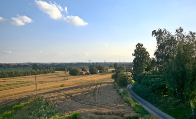 Fototapeta na wymiar Rural landscape of fields and forests near the city of Lublin (Poland)