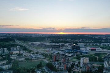 aerial view of the city