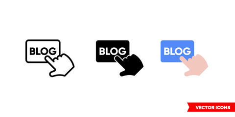 Post blog icon of 3 types. Isolated vector sign symbol.