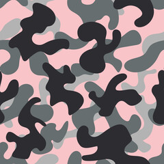 Camouflage texture seamless pattern. Vector illustration